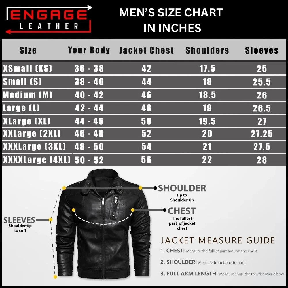 MEN BLACK SHEEPSKIN BIKER JACKET FABIUS