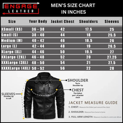 MEN BLACK SHEEPSKIN BIKER JACKET FABIUS